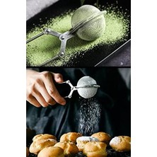 Esmo Home Safestore Paslanmaz Çelik Un Kakao Pudra Şekeri Eleği Bitki Çayı Demleme Süzgeci Maşalı Çay Süzgeçi