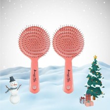 Esmo Home Professional Yılbaşı Paketi Üç Boyutlu Oval Saç Fırçası Pembe x 2