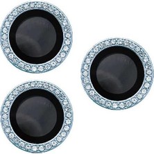 Esmo Home 14 Pro Max ile Uyumlu Taşlı Kamera Lens Koruyucu Çerçeveli Koruyucu Mavi