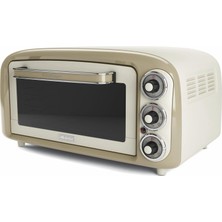 Esmo Home Ariete Vintage Fırın Bej 0979/03 - Pizza Fırını, 1380 Watt, 18 Litre Kapasite, 3 Pişirme Fonksiyonu, Paslanmaz Çelik Hazne, Çift Cam, 230°C Ye Kadar Sıcaklık, Kolay Temizleme