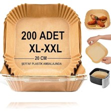 Yenibağ Pişirme Kağıdı,xl-Xxl Büyük Boy, Kare, 200 Adet Hava Fritöz Parşömen Fırın Kağıdı Tek Kullanımlık Kağıt Fırın Fritöz Pişirme Kızartma Tavası Için Uygun 20CM