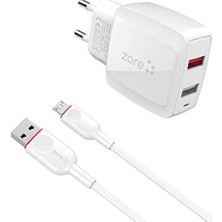 Esmo Home Vest Serisi V2 Micro 2 In 1 Şarj Seti Beyaz