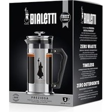 Esmo Home Bialetti - Preziosa French Press: Yaklaşık 350ML Kapasiteli Kahve Hazırlayıcı - 18/10 Paslanmaz Çelik Gövde - Bulaşık Makinesinde Yıkanabilen Borosilikat Cam Sürahi - Paslanmaz Çelik Filtre Sistemi
