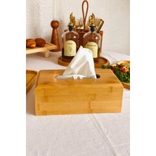Esmo Home Çok Amaçlı Bambu Peçetelik ve Düzenleme Kutusu Şık ve Dekoratif 25X14X7,5 cm
