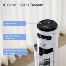 Esmo Home Kule Vantilatör Için Yatak Odası, 7,5 M/s, 23 W, 25 Db Sessiz Sütun, Uzaktan Kumandalı, 12 Hız Kademesi, 4 Mod, Beyaz