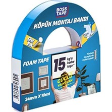 Esmo Home 15 kg Çift Taraflı Köpük Aksesuar Montaj Bandı 24 mm x 10M