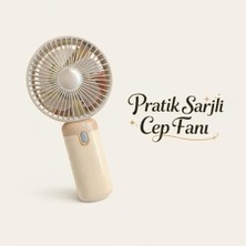 Esmo Home Şarjlı El Vantilatörü 3 Kademeli Hız Ayarlı Mini Fan – Taşınabilir Cep Fanı, Type-C USB Şarjlı 500MAH 2W Sessiz Güçlü Soğutma