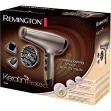 Esmo Home Remington Iyonlu Saç Kurutma Makinesi Keratin Protect , 2200 W, Yüksek Kaliteli Seramik Kaplı Izgara, Iki Şekillendirme Başlığı, Difüzör, Kahverengi AC8002