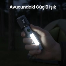 Esmo Home Bix Flashlight BX2153FL 7W Led, Max. 330 Lümen Parlaklık ve 325 Metreye Kadar Menzilli 2000MAH Şarj Edilebilir Manyetik Cob LED Gövdeli Kompakt El Feneri