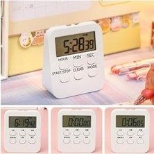 Esmo Home Alarmlı Dijital Öğrenci Kronometresi 24 Geri Sayım Cihazı Saat - Alarm 2 Kademeli Kronometre Beyaz