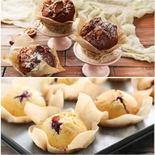Esmo Home Aputue Lale Cupcake Kapları, 200 Adet Yağ Geçirmez Pişirme Kapları, Muffin, Doğum Günü, Parti ve Düğünler Için