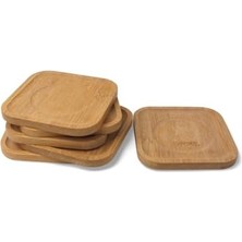 Esmo Home Deconox Bambu Kare Çay Tabağı Bardak Altlığı 6'lı Set | Dekoratif ve Doğal Bambu Altlık – Şık ve Dayanıklı Tasarım (10CM x 10CM)