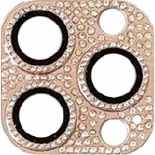 Esmo Home 11 Pro Full ile Uyumlu Taşlı Kamera Lens Koruyucu Çerçeveli Koruyucu Cl-08 Pembe