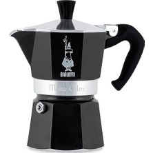 Esmo Home Bialetti - Moka Express Siyah: 3 Cups Ocak Üstü Espresso Pişirici - 130ML - Alüminyum Gövde - Patentli Güvenlik Valfi - Tüm Ocak Türleri Için Uygundur (Indüksiyon Hariç) 6lı Paket