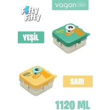 Esmo Home Vagonlife Lunch Box 1120 ml (Sızdırmaz,karışmaz Üç Bölmeli) Sos Kaseli Yeni Nesil Sefer TASI-FFLBOX10082