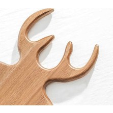 Esmo Home Promosyonca Ahşap Kesme Tahtası, Dekoratif Mutfak Sunum Tahtası (Geyik Dikdörtgen)