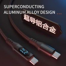 Esmo Home CR17 I-Phone Ile Uyumlu PD27W Hızlı Şarj Kablosu Asla Kopmaz Örgü Kablo LED Ekranlı Type-C'den Lighting Kablo 1 Metre