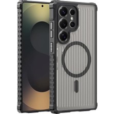 Esmo Home Galaxy S25 Ultra Için Kılıf Shadow- Manyetik  S25 Ultra Koruyucu Güçlü Manyetikli Kamera Korumalı Arkası Yarı Saydam Pc/tpu Tasarımlı S25 Ultra Kılıfı (Siyah)