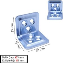 Esmo Home Mr.bracket 25 Ad. L Demir Gönye Köşebent 30X25X25MM- Mobilya Dolap Raf Masa Köşe Bağlantı Birleştirme Sabitleme Aparatı