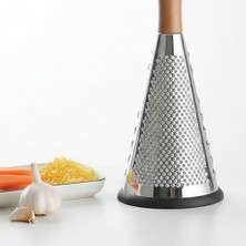 Esmo Home Ahşap Saplı Modern Paslanmaz Çelik Koni Rende 28 x 12 cm