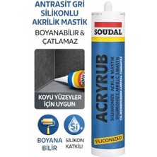 Esmo Home Soudal Acryrub Siliconized Akrilik Mastik – Gri | Boyanabilir & Silikonlu Derz Dolgu | Iç Cephe Sızdırmazlık ve Tamir Silikonu