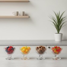Esmo Home 6’lı Cam Ayaklı Kase Seti 8x8 cm – Tatlı, Meyve, Kahvaltı ve Ikram Için Şeffaf Cam Sunum Kaseleri