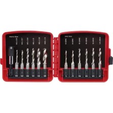 Esmo Home Neıko 10059A Kombinasyon Matkap ve Musluk Ucu Seti, Hızlı Değiştirme Adaptörlü, 13 Parça, Sae (6-32NC Ila 1/4-20NC) ve Metrik Matkap Ucu Seti (M3 - M10), Metrik Musluk Seti