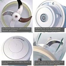 Esmo Home Berghoff Gem Retro 400 W Elektrikli Doğrayıcı – 2 L Cam Hazne, Bakır Ac Motor | Vanilya Krem