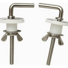 Esmo Home Nikel Krom Kaplamalı Metal Klozet Kapak Menteşe Seti, Parlak Dayanıklı, Ayarlanabilir Vidalı Montaj, Kolay Kurulum, Lüks Tuvalet Kapak Yedek Parça, Tüm Klozetlere Uyumlu (Sıkmalı)