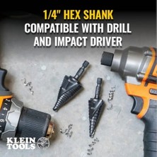 Esmo Home QRST15 Kademeli Matkap Ucu, Hızlı Çıkarma Spiral Çift Akışkanlı, 17/8-1-3/8 Inç, Altıgen Şaft, Kesme Çelik, Ahşap, Plastik, Alüminyum