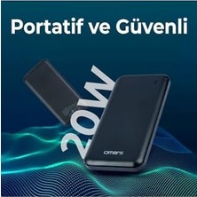 Esmo Home 10000MAH 3 Portlu Çift Usb-A & Type-C PD20W Hızlı Şarj Powerbank