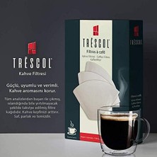 Esmo Home Trescol Kahve Filtresi, Beyaz Kağıt, 4 Numara, Büyük Boy, 100'LÜ Paket