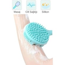 Esmo Home Çift Taraflı Silikon Uzun Saplı Banyo Fırçası – Sırt & Vücut Temizleme, Masaj Etkili Duş Fırçası