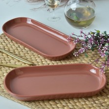 Esmo Home Keramika Kızıl Kahve Noyan Kayık Tabak 26 cm 2 Adet 607