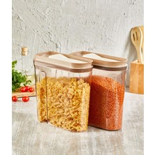 Esmo Home Vip Ahmet Luks Erzak Saklama Kabı, Şeffaf Bakır 2x4 Lt