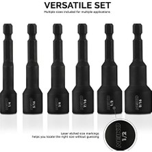 Esmo Home Neiko 10190A Manyetik Lokma Anahtar Ucu Seti, 6 Parça, Sae | 1/4 Inç Ila 9/16 Inç | 2-9/16 Inç Uzunluk | Cr-V