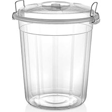 Esmo Home Şeffaf Plastik Kilitli Erzak Saklama Kutusu, Bakliyat ve Un Saklama Kabı (50 L)