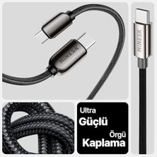 Esmo Home Super-C Serisi 66 Watt Gücünde Pd Type-C Hızlı Şarj ve Data Kablosu 100 cm Uzunluk Kopmaz Örgü Materyal ve Çinko Alaşım Metal Uçlar (66 Watt Ekransız)