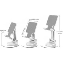 Esmo Home Masa Üstü Telefon Standı | Dayanıklı Teleskopik 360 Derece Özellik | Video Konferans, Canlı Yayın ve Ders Için Uygun | Uyumluluk