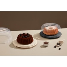 Esmo Home Orret Home Kek Taşıma Kabı, Bpa Içermeyen Plastik, Saplı ve Kilitli Kek Fanusu, Taşınabilir ve Güvenli Saklama Çözümü (Yuvarlak)