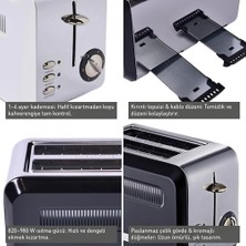 Esmo Home Berghoff Gem Titan 4 Dilim Ekmek Kızartma Makinesi – 1960 W, Paslanmaz Çelik Gövde | Siyah Gold