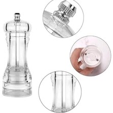Esmo Home Mithra Life 2 Li Büyük Boy 20 cm Akrilik Şeffaf Tuz Karabiber Değirmeni Beyaz MIT1257