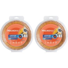 Esmo Home Macromax Airfryer Pişirme Kağıdı 20 Adet, 16X16 Cm, Yanmaz Yağ ve Su Geçirmez Hazne 2li Paket