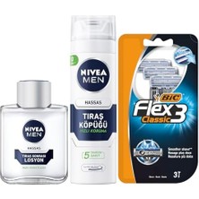 Esmo Home Men Hassas Tıraş Sonrası Losyon 100 Ml, Hassas Ciltler, Alkolsüz Formül, Hızlı Emilir Tıraş Köpüğü 200 ml + Bıc 3 Erkek Tıraş Bıçağı 3'lü Blister (3 Bıçak)