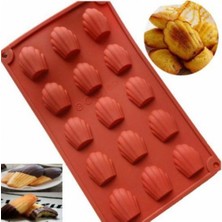 Esmo Home Siliko World Madlen Çikolata Kek Kurabiye Kalıbı Silikon Kalıp 4X3CM, Kahverengi