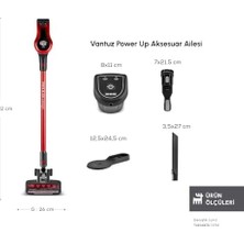 Esmo Home Karaca Vantuz Power Up Dikey Süpürge Imperial Red