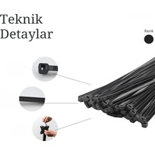 Esmo Home 100 Adet Kablo Bağı Siyah – Plastik Cırt Kelepçe Amerikan Kelepçe | Dayanıklı Kablo Toplama Bağı | Elektrik, Otomotiv, Ev ve Ofis Kullanımı Için Güçlü Plastik Kablo Bağı (Siyah, 2.5X200 Mm)