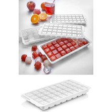Esmo Home 32 Hazneli Kare Buz Kalıbı Kapaklı Kare Şekilli Buz Kalıbı Kahve Kokteyl Sunum