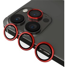 Esmo Home (5478) Kırmızı Kamera Koruyucu Lens 14 Pro Max ile Uyumlu