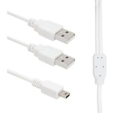 Esmo Home Parcbeny 8861 USB 2xerkek - Mini USB 5 Pin (2.0V) 1.5 Metre V3 Kablo USB 2 A Erkek -Mini USB 5pin Kablo